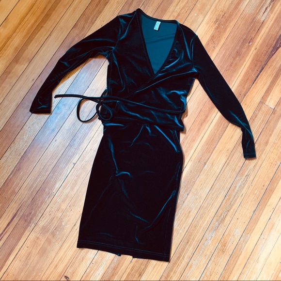 American Apparel Other - American Aparrel green velvet wrap top & skirt set